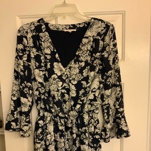 Skies are Blue Floral Romper